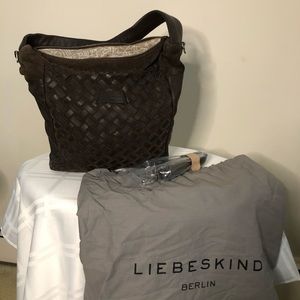 Dark Brown Woven Shoulder Bag